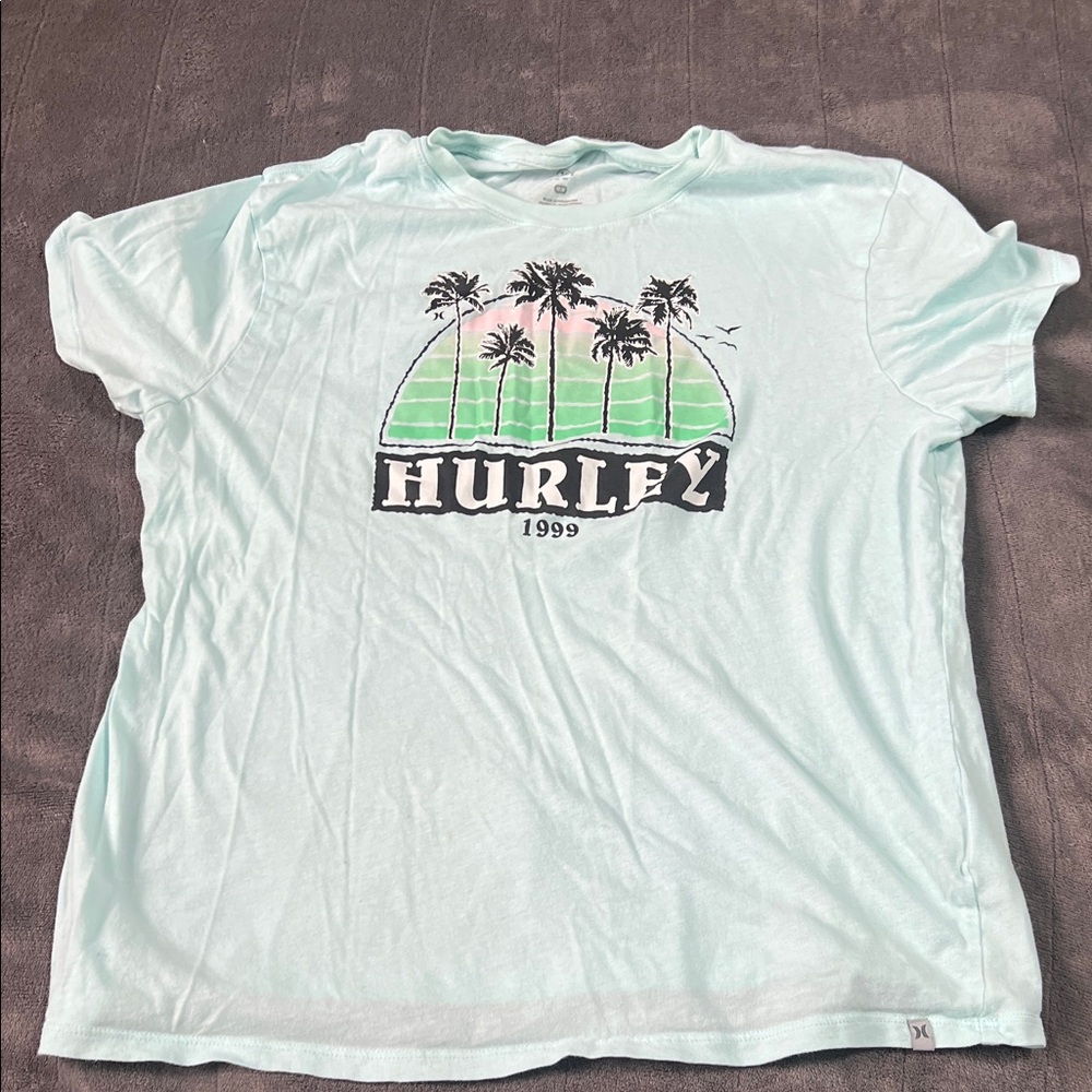 Hurley Mint Green Tee with Palm Graphic - Picture 1 of 1